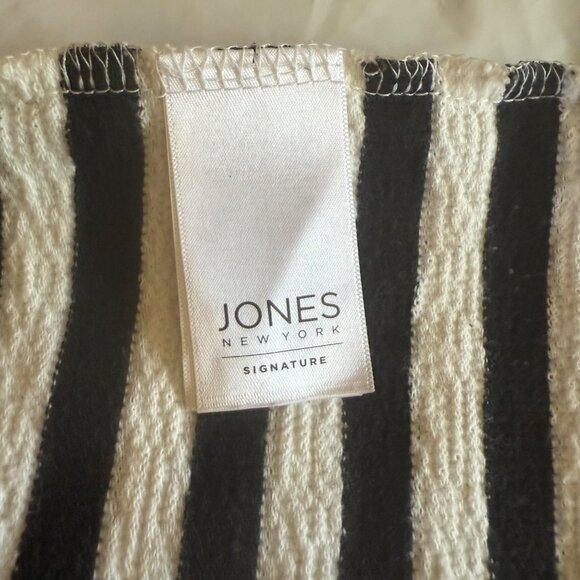 Jones New York XXL Coastal Chic Striped Sweater Nautical Rope Shoulder Detail - Picture 4 of 13